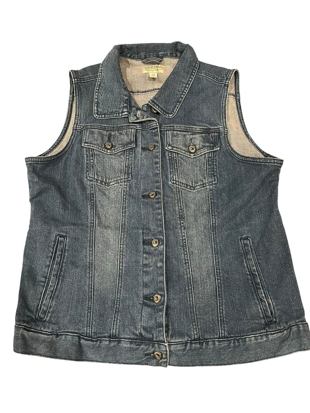 Cabela's Blue Denim Vest with Branded Tag